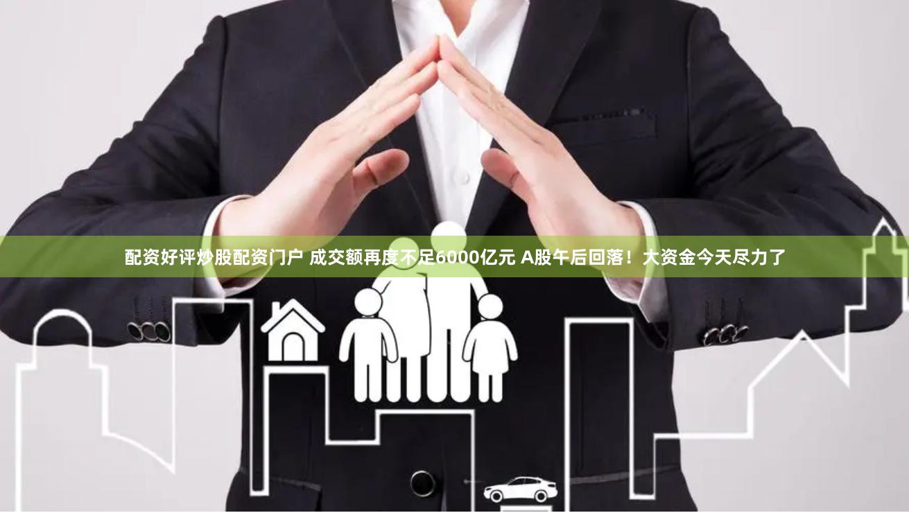配资好评炒股配资门户 成交额再度不足6000亿元 A股午后回落！大资金今天尽力了